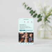 Mode Designer Instagram Mint Modern Visitekaartje (Staand voorkant)