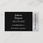 Mode Designer Stylist glam zwart wit Visitekaartje (Achterkant)