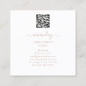 Mode Designer Winkelwinkel QRCode Logo rood Vierkante Visitekaartje (Achterkant)