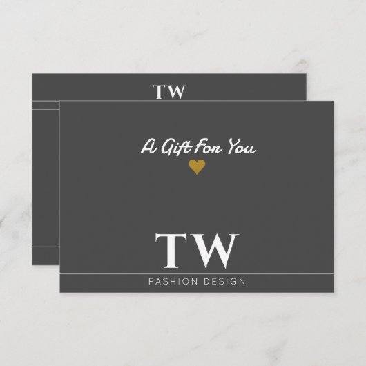 Mode Designer Zwart Cadeaubon (Voorkant / Achterkant)