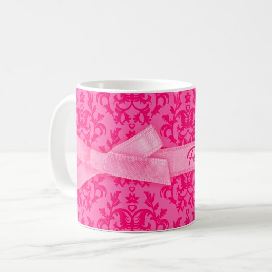 Mode Diva damask hot rose filles mug (Devant gauche)