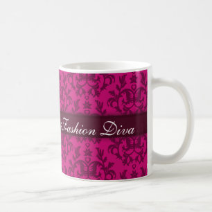 "Mode Diva" damask rick roze meiden mok