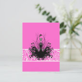 Mode Diva  drager roze Briefkaart (Staand voorkant)
