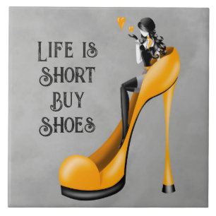 Mode Diva in Stiletto Golden Tegeltje