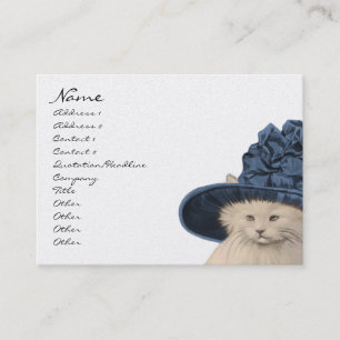 Mode Diva Vintage Kitty Chat Carte de visite Bleu