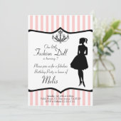 Mode Doll Party Invitation Kaart (Staand voorkant)