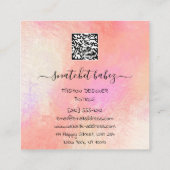 Mode Dress Pin Glass Logo QR Code Vierkante Visitekaartje (Achterkant)