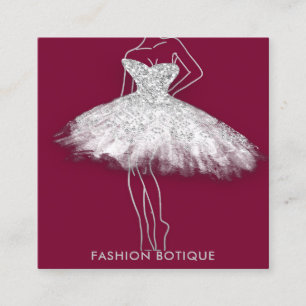 Mode Dress Silver Logo QR Stylist Body Botique Vierkante Visitekaartje