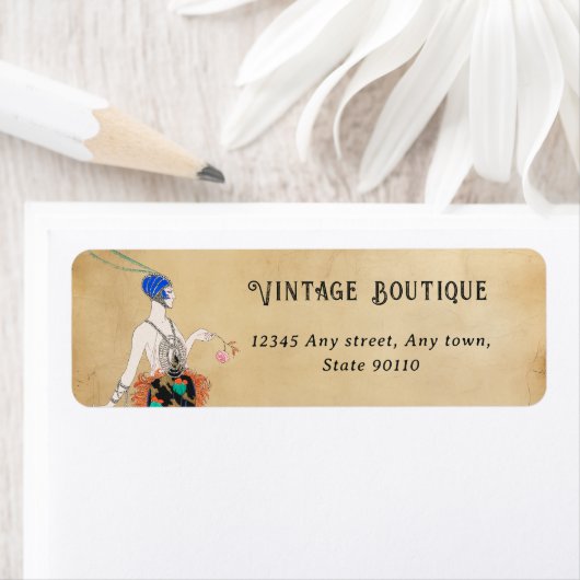  Mode Elegant Retro Retro Retour Adres Etiket (Insitu)