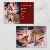 MODE EN BEAUTY ANTIEK EGYPTE MONOGRAM rood Visitekaartje (Voorkant / Achterkant)