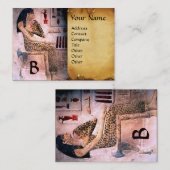 MODE- en beendermeel/ANTIEK EGYPTE MONOGRAM-perkam Visitekaartje (Voorkant / Achterkant)