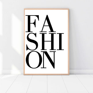 Mode fashionista, chique moderne zwart & wit kunst poster