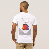 Mode femme avec tasse de café T-shirt (Dos entier)