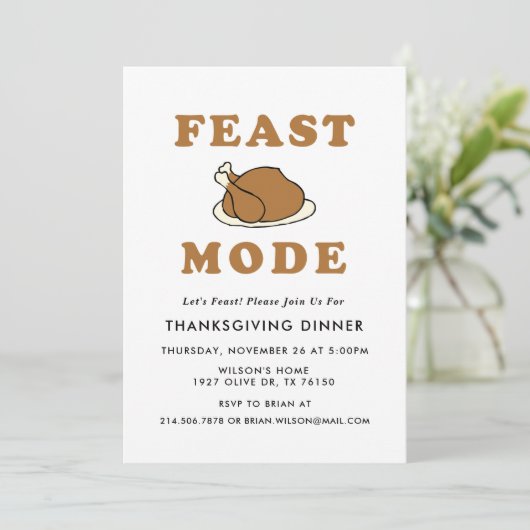 Mode Fête Thanksgiving Diner fête Invitation (Debout devant)