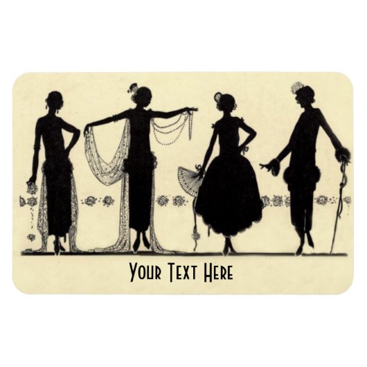 Mode Flapper 1920 Silhouette Frigo Magnet (Horizontal)