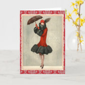 Mode/Flapper Wenskaart Kaart (Gele Bloem)