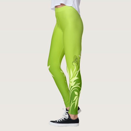 Mode florale 2-4 Options d'image Leggings (Gauche)