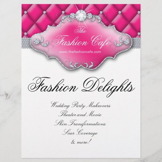 Mode Flyer Hair Salon Satin Diamonds Roze (Voorkant)