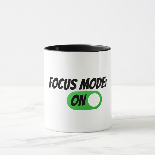 "Mode Focus ON" Drôle café Mug (Centre)
