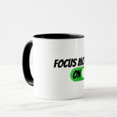 "Mode Focus ON" Drôle café Mug (Devant gauche)