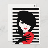 Mode franse stijlvolle mode illustratie briefkaart (Voorkant / Achterkant)