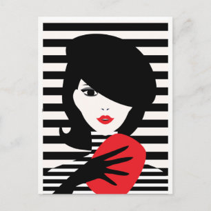 Mode franse stijlvolle mode illustratie briefkaart