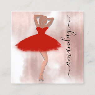 Mode Gebeurtenis Winkelen Roos Rode Dress QR Code Vierkante Visitekaartje