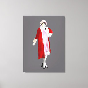 mode, geblazen in de twintigste canvas afdruk