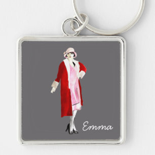  mode, geblazen in de twintigste sleutelhanger