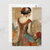  Mode gemengde mediacollage Briefkaart (Voorkant / Achterkant)