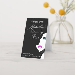 Mode Girl Black Pink Beauty Bar Klantenkaartje