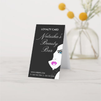 Mode Girl Black Pink Beauty Bar Klantenkaartje