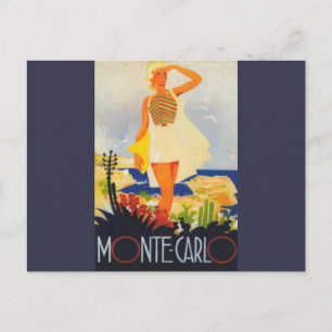 Mode Girl Monte Carlo Beach Travel Briefkaart