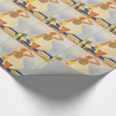 Mode Girl Monte Carlo Beach Travel Cadeaupapier (Hoek)