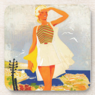 Mode Girl Monte Carlo Beach Travel Onderzetter