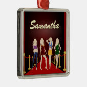 Mode Girls Red Carpet Premium Square Ornament (Rechts)