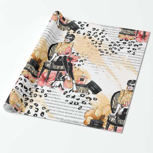 Mode girly cadeaupapier (Uitgerold)