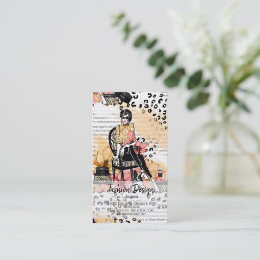 Mode girly visitekaartje (Staand voorkant)