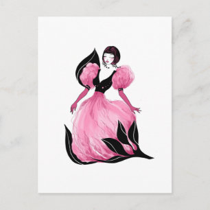 Mode glamour mooie aquarel illustratie briefkaart