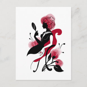 Mode glamour mooie grafische illustratie briefkaart