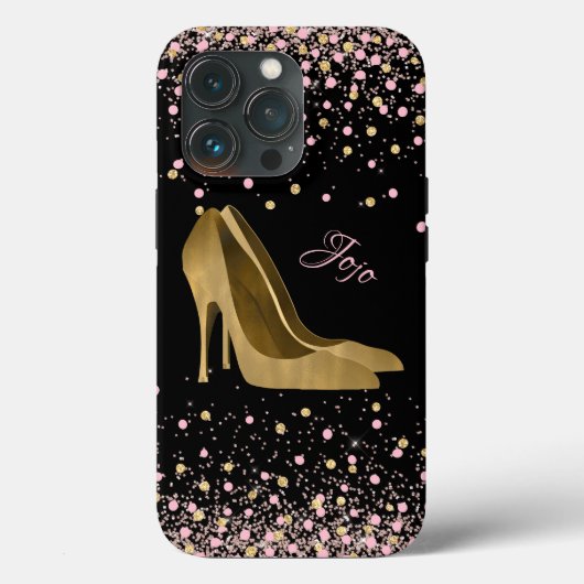 Mode Gold Stiletto High Heels Glam Case-Mate iPhone Case (Achterkant)