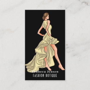 Mode Golden Dress Logo QR Stylist Body Boutique Visitekaartje
