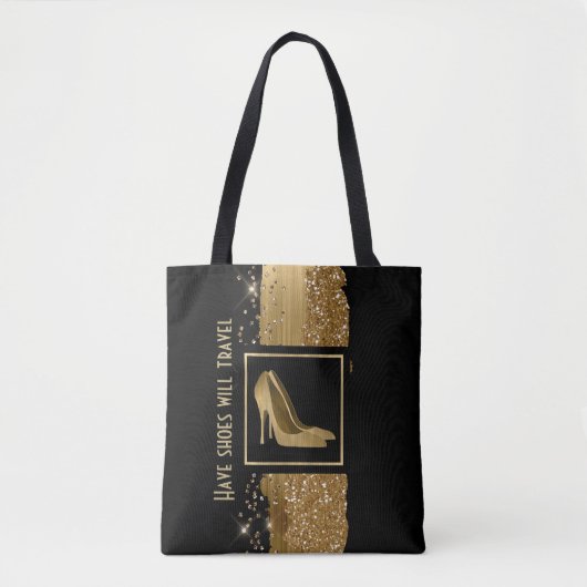 Mode Golden Stiletto Heels Canvas tas (Voorkant)