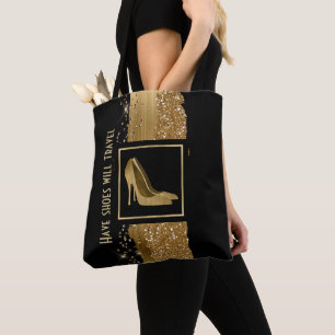 Mode Golden Stiletto Heels Canvas tas