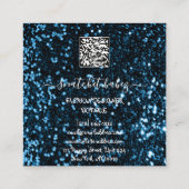 Mode Gray Silver Logo QR Code Blue Navy Vierkante Visitekaartje (Achterkant)