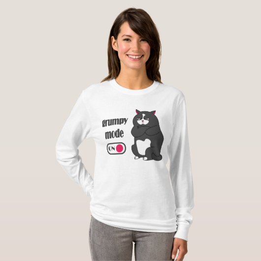 Mode Grumpy sur drôles gros chat T-Shirt (Devant entier)