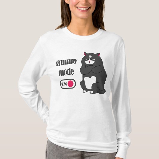 Mode Grumpy sur drôles gros chat T-Shirt (Devant)