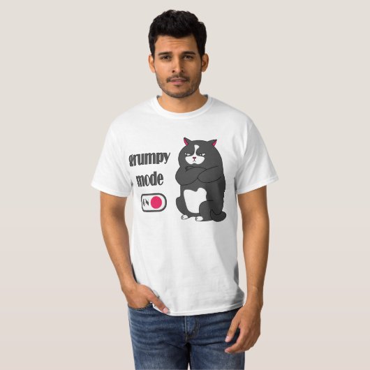 Mode Grumpy sur drôles gros chat T-Shirt (Devant entier)