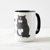 Mode Grumpy sur la tasse de café de chat gras amus (Devant droit)