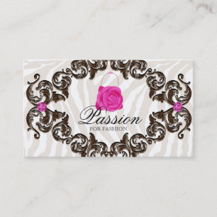 Mode handtas Roos Roze Zebra Lijst Visitekaartje